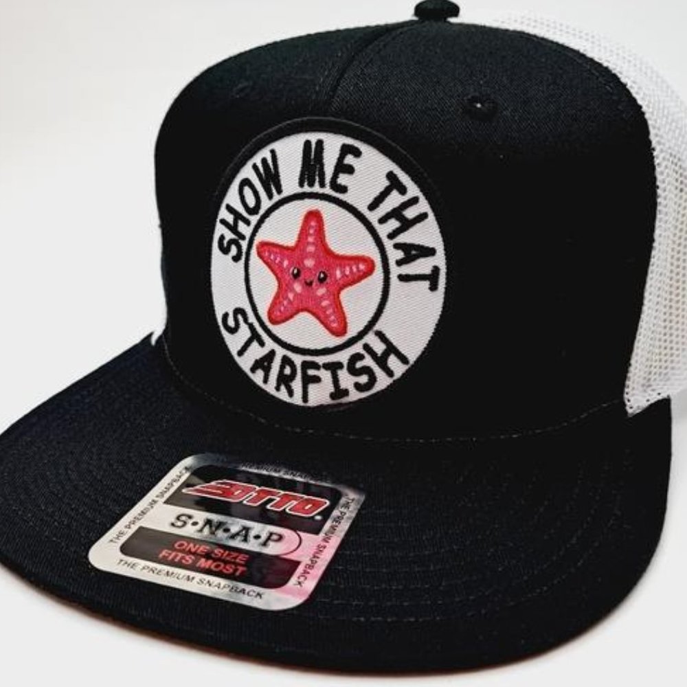 Show Me Starfish Dad Hat Funny Humor Gag Gift Retro Vintage Style Embroidered Pa